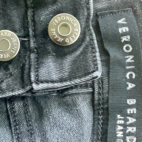 VERONICA BEARD DENIM JEANS DEBBIE SKINNY WASHED BLACK DISTRESSED Sz 24  GOTHCORE - Picture 3 of 15